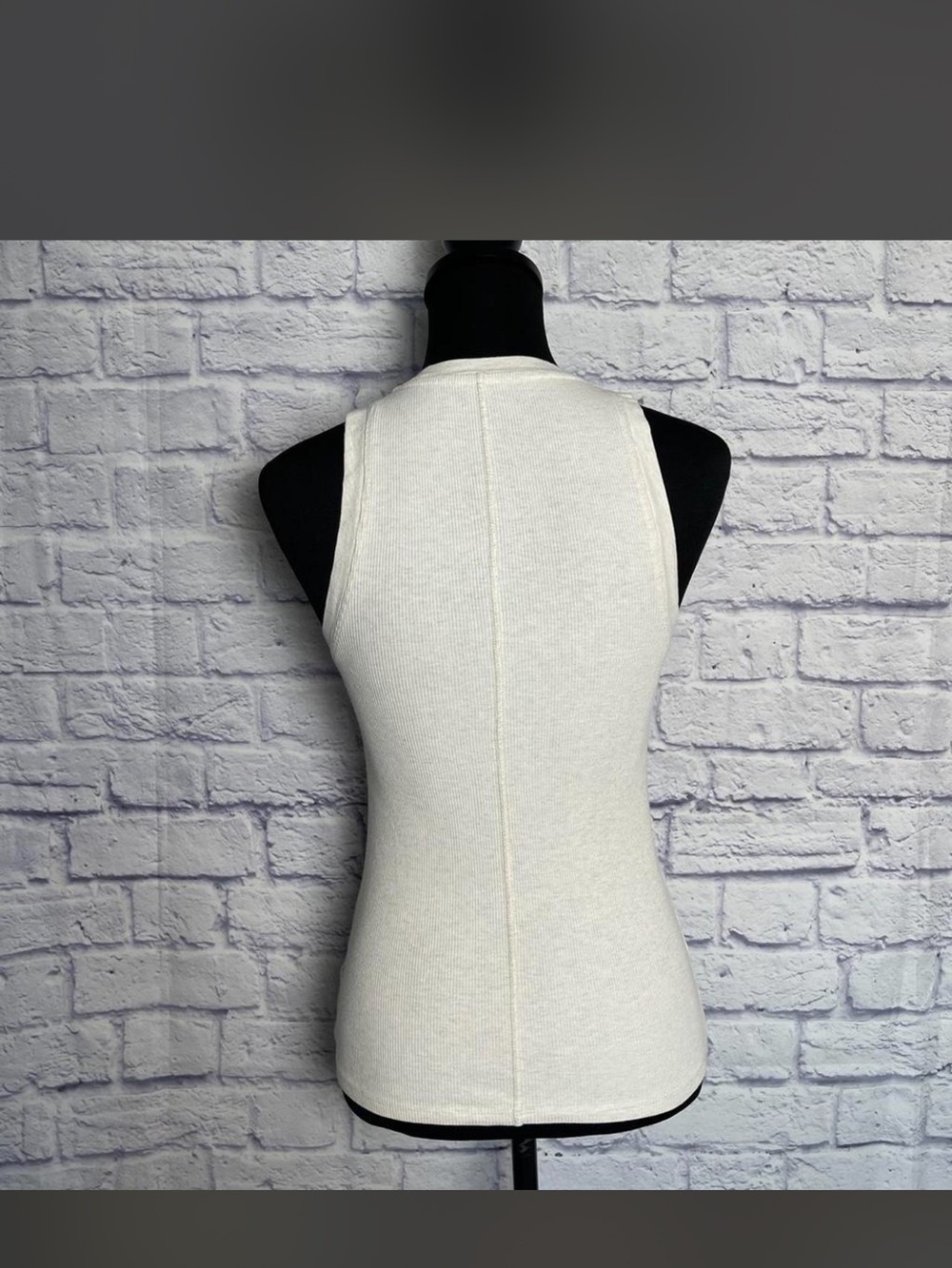 Aerie Cream Ribbed Racerback Tank Top Size Small - Picture 2 of 5